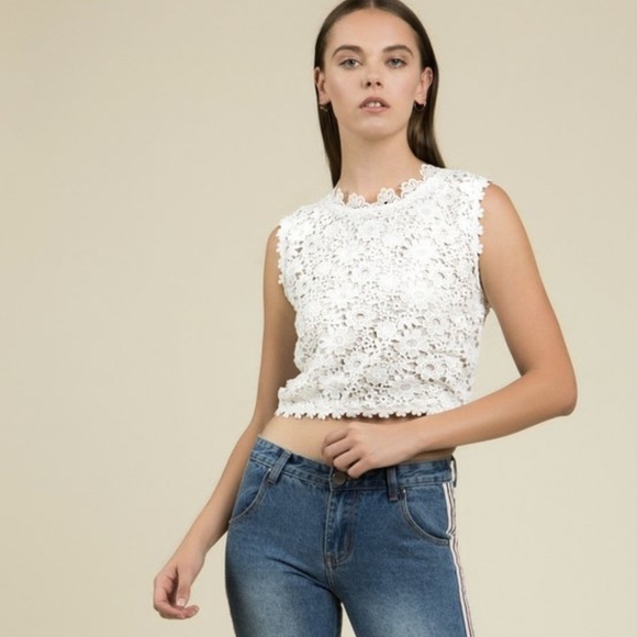 Floral Lace Open Back Tank Top - Picture 3 of 3